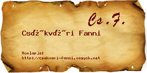 Csákvári Fanni névjegykártya