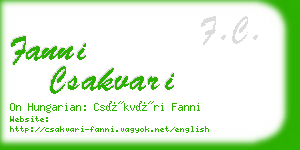 fanni csakvari business card